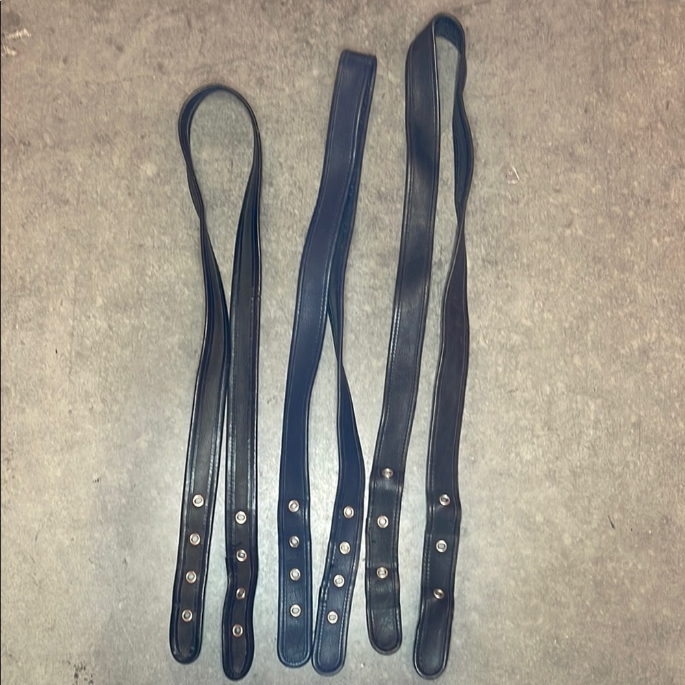Set 3 Vintage Coach Blue and Black Leather Bag Straps